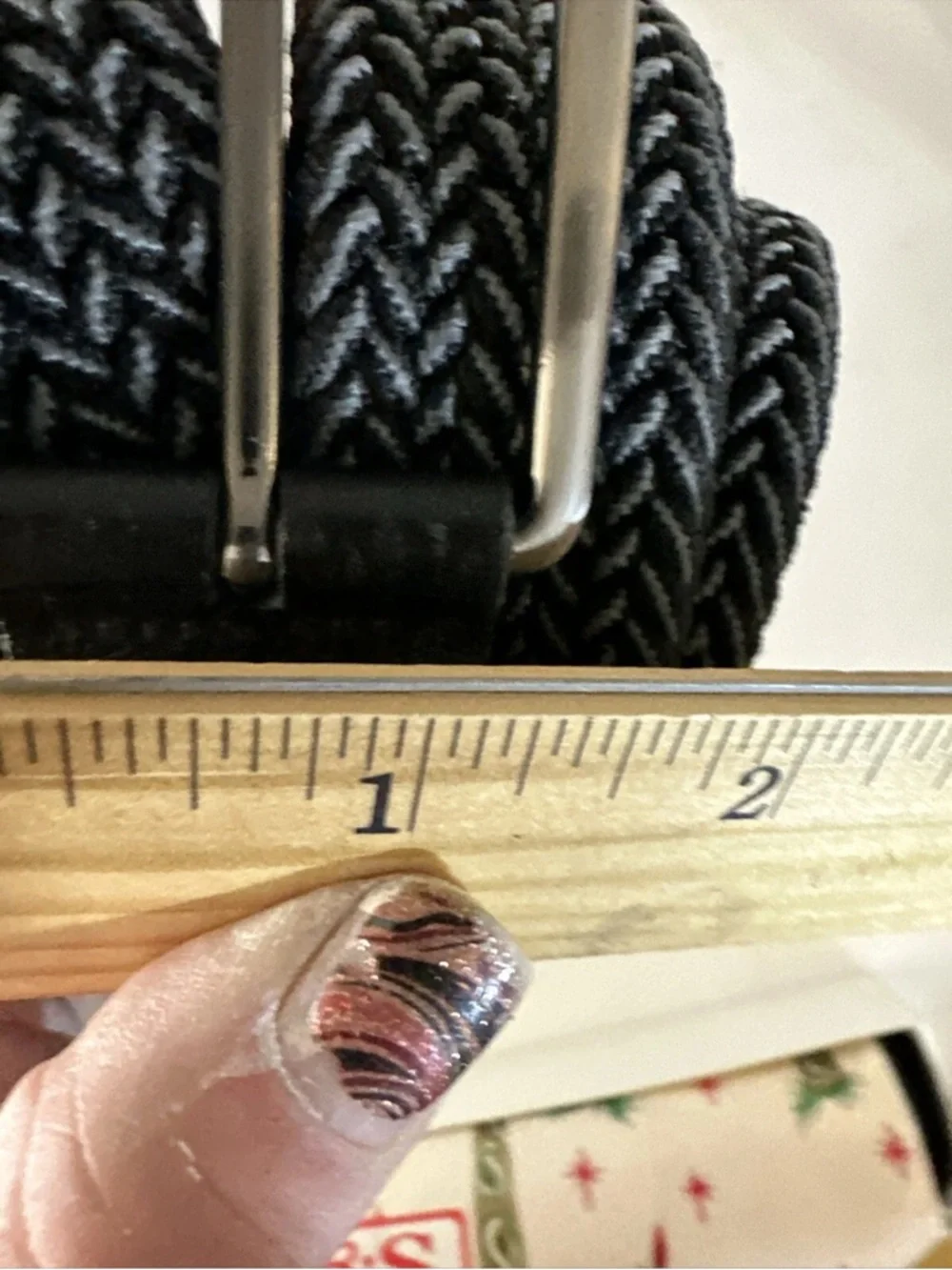 FULL GRAIN COWHIDE LEATHER BRAIDED COTTON STRETCH BELT 42